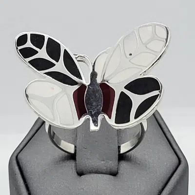 Costello International Enameled Butterfly Ring In Multicolor