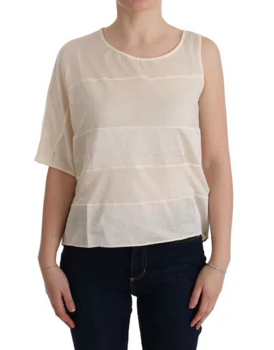 Costume National Striped Modal Blouse In Brown