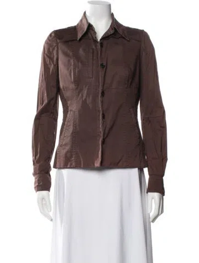 Pre-owned Costume National Biker Jacket In Brown