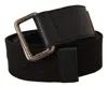 Costume National Black Cotton Ducati Metal Buckle Belt In Black