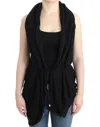 Costume National Chic Sleeveless Knitted Vest Cardigan In Black