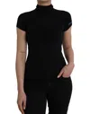 Costume National Turtleneck Viscose Short Sleeve Women's Top