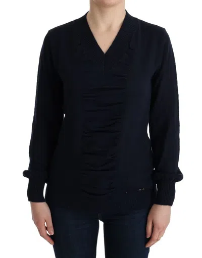 Costume National Blue V-neck Lightweight Jumper Women's Sweater