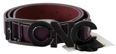 Costume National Brown Leather Large Logo Letter Buckle Women's Belt