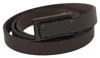 Costume National Brown Leather Tactical Logo Screw Buckle Women's Belt In Brown