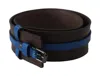 Costume National Brown Thin Blue Line Leather Buckle Women's Belt In Brown