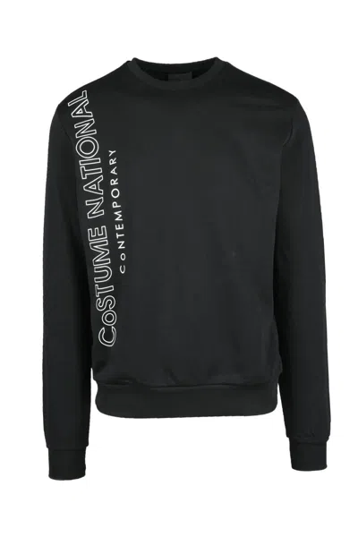 Costume National C. Black Minimalist Cotton Sweatshirt