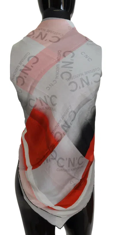 Costume National Checkered Silk Scarf In Multi