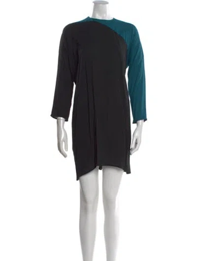 Pre-owned Costume National Colorblock Pattern Mini Dress In Black