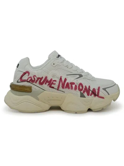 Costume National Contemporary Costume National Leather Sneakers In White