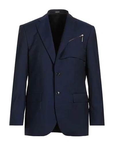 Costume National Contemporary Man Blazer Navy Size 44 Virgin Wool In Blue