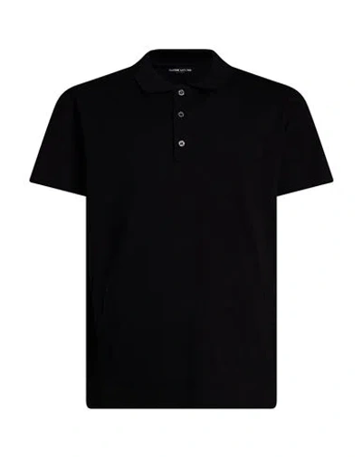 Costume National Contemporary Man Polo Shirt Black Size M Cotton, Elastane