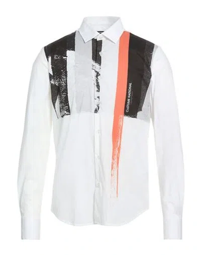 Costume National Contemporary Man Shirt White Size 46 Cotton, Elastane