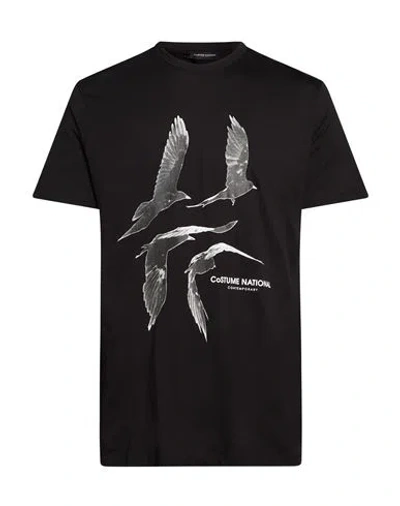 Costume National Contemporary Man T-shirt Black Size 3xl Cotton
