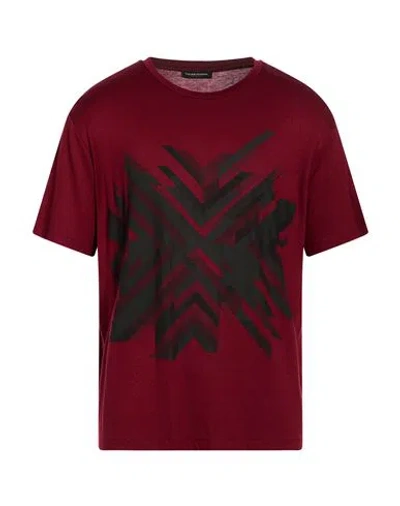 Costume National Contemporary Man T-shirt Burgundy Size 3xl Cotton, Modal, Elastane In Red