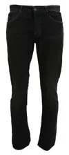 Costume National Cotton Corduroy Men Casual Men's Jeans In Black