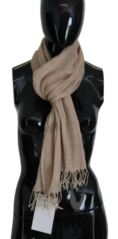 COSTUME NATIONAL COTTON SHAWL FOULARD FRINGE WOMEN'S SCARF