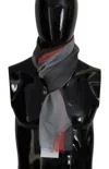 Costume National Multicolor Cotton Shawl Wrap Scarf In Black