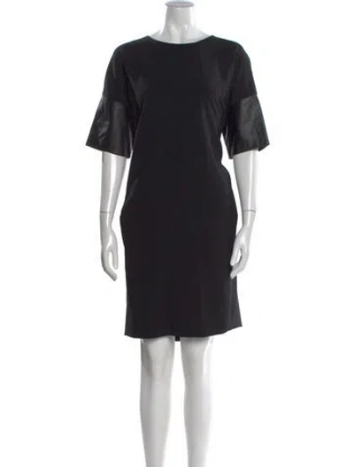 Pre-owned Costume National Crew Neck Knee-length Dress In Black