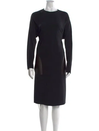 Pre-owned Costume National Crew Neck Knee-length Dress In Black
