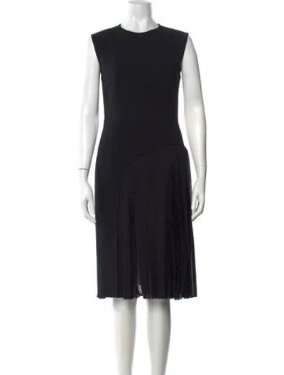 Pre-owned Costume National Crew Neck Knee-length Dress In Black