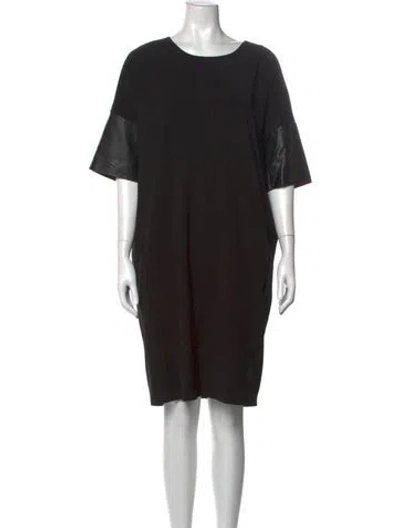 Pre-owned Costume National Crew Neck Knee-length Dress In Black