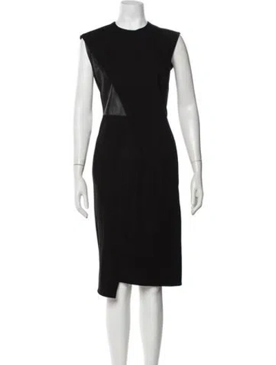 Pre-owned Costume National Crew Neck Knee-length Dress In Black