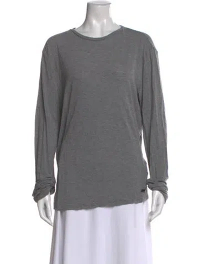Pre-owned Costume National Crew Neck Long Sleeve T-shirt In Gray