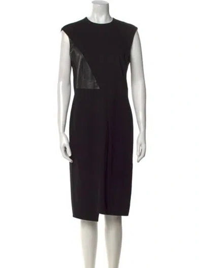 Pre-owned Costume National Crew Neck Midi Length Dress In Black