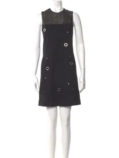 Pre-owned Costume National Crew Neck Mini Dress In Gray