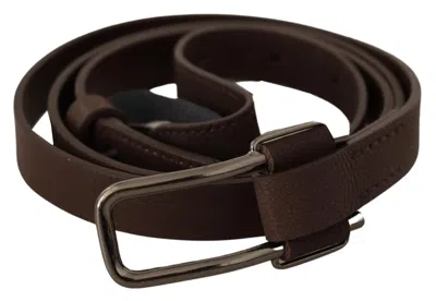 Costume National Brown Wx Silver Metal Buckle Belt