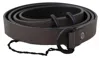 Costume National Brown Leather Skinny Round Buckle Belt