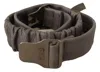 Costume National Gray Leather Silver Buckle Waist Belt In Gray