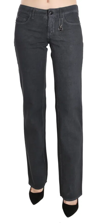 Costume National Gray Low Waist Straight Denim Pants Jeans