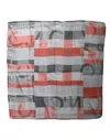 Costume National Gray Red Silk Square Neck Wrap Women's Scarf In Multi