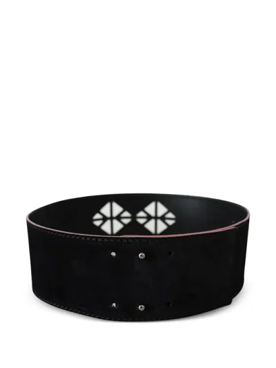 Costume National Laser-cut Studded Belt In Black
