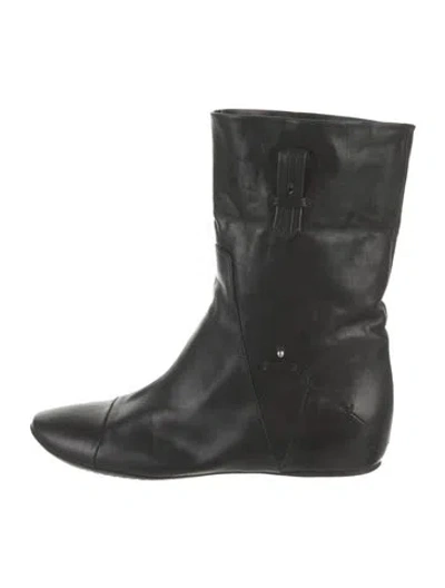 Pre-owned Costume National Leather Boots In Black