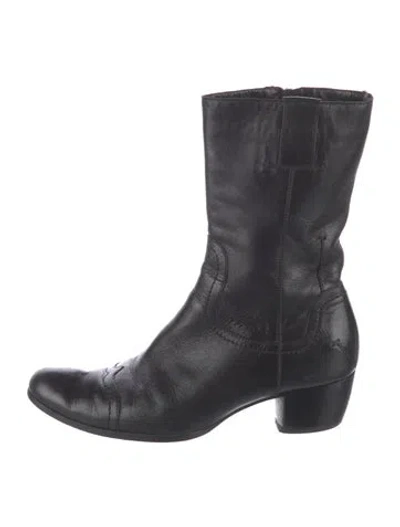 Pre-owned Costume National Leather Boots In Black