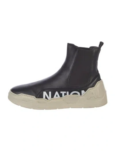 Pre-owned Costume National Leather Chelsea Boots In Black