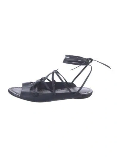 Pre-owned Costume National Leather Gladiator Sandals In Blue