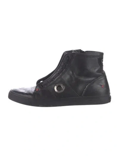 Pre-owned Costume National Leather Lace-up Boots In Black