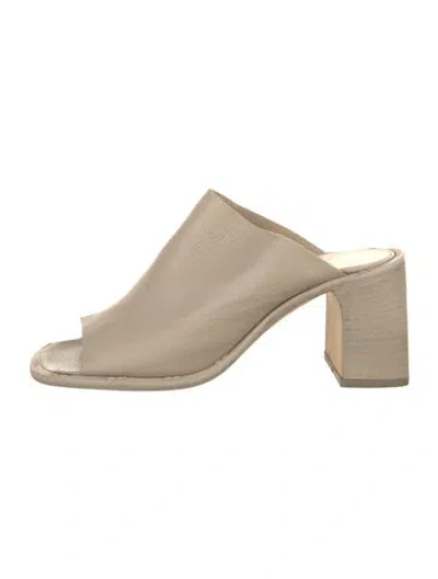 Pre-owned Costume National Leather Mules In Neutrals