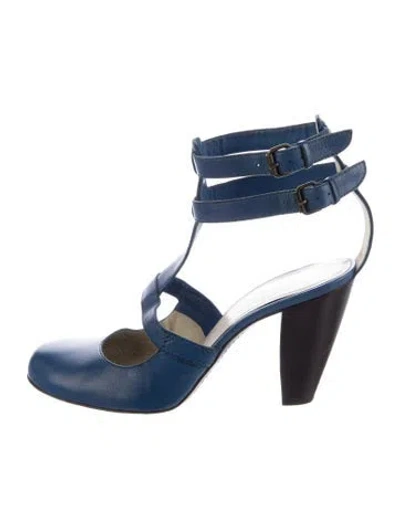 Pre-owned Costume National Leather Pumps In Blue
