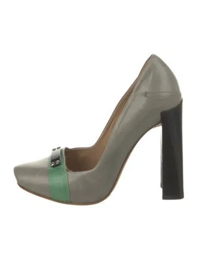 Pre-owned Costume National Leather Pumps In Green