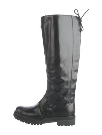 Pre-owned Costume National Leather Rain Boots In Black