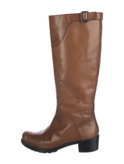 Pre-owned Costume National Leather Riding Boots In Brown