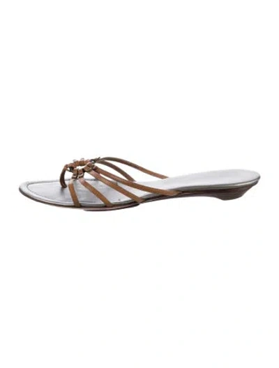 Pre-owned Costume National Leather Sandals In Neutrals