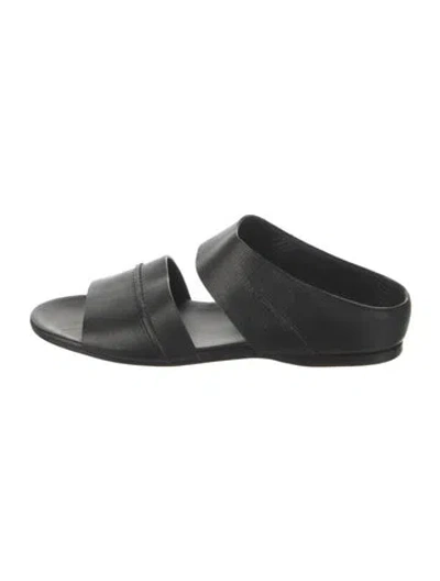 Pre-owned Costume National Leather Slides In Black