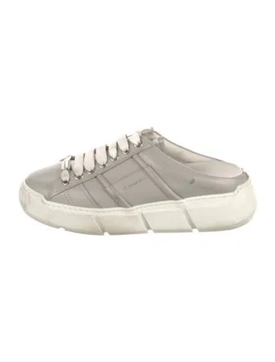 Pre-owned Costume National Leather Sneakers In Gray