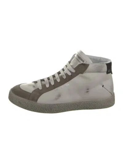 Pre-owned Costume National Leather Sneakers In Grey
